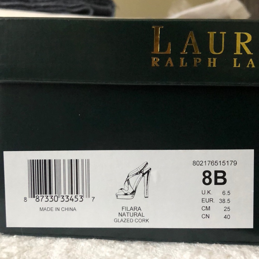 SOLD | Ralph Lauren | Glazed Cork Platform Heels - Picture 6 of 7